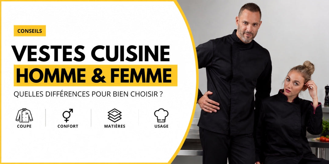 Veste de cuisine homme et femme : quelles différences pour bien choisir ?