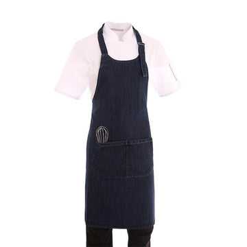 tablier a bavette en jean denim