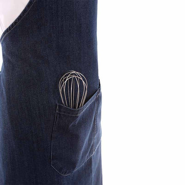 tablier a bavette en jeans bleu