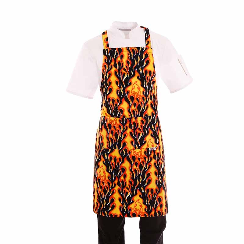 Tablier a bavette motif flammes de l'enfer (devil inside)