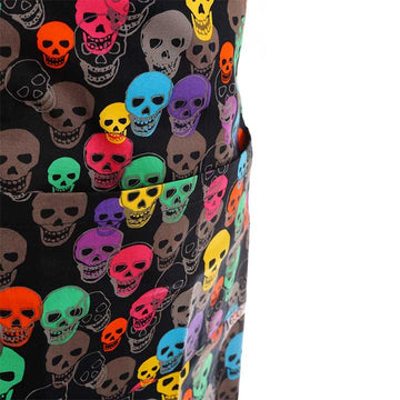 Tablier de cuisine à bavette motif tête de mort en couleurs - EGOCHEF