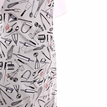 Tablier a bavette motif patissier avec 2 poches centrales