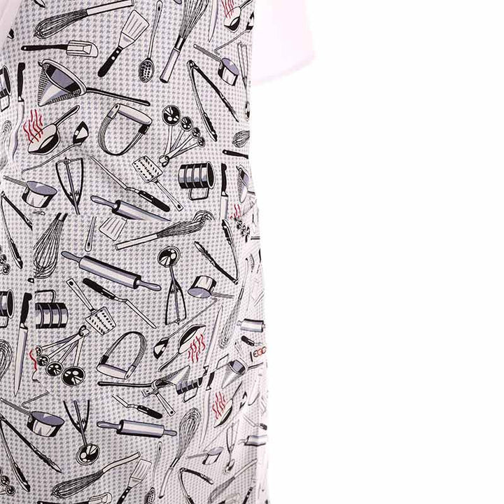 Tablier a bavette motif patissier avec 2 poches centrales
