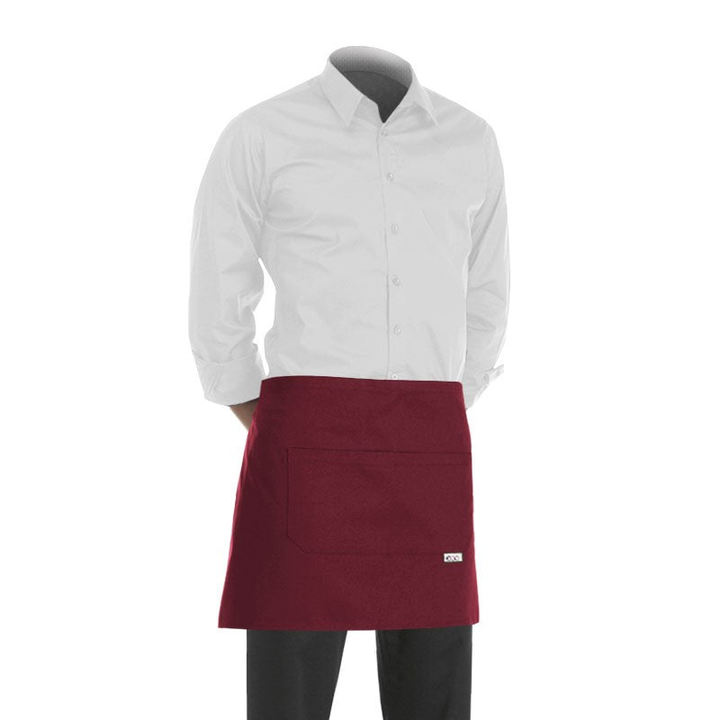 tablier de service bordeaux pour serveur, serveuse, barman, barmaid, caviste