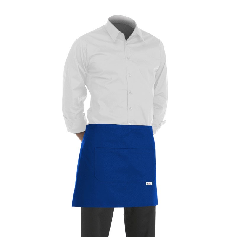 tablier de cuisine court bleu (hauteur : 40cm)