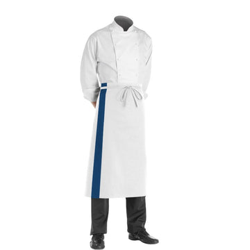 tablier blanc bande bleu Manelli