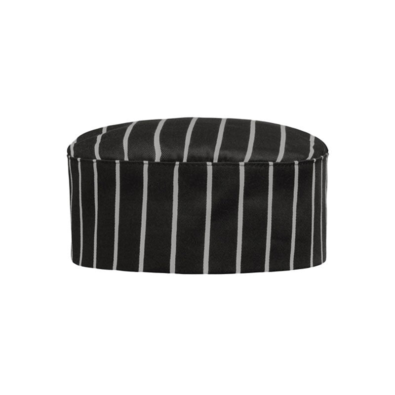 CALOT DE CUISINE noir grosses rayures blanches AMERICA