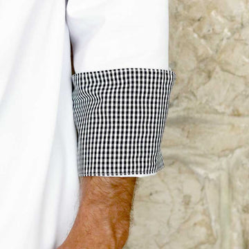 Veste de Cuisine Originale Blanche Manches Longues Retroussables