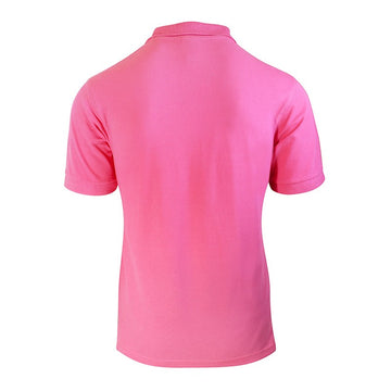 Polo homme de couleur rose vue de dos manches courtes cintré