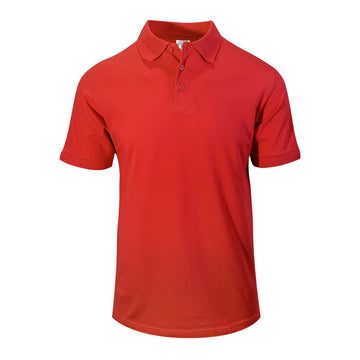 Polo homme rouge vue de face manches courtes