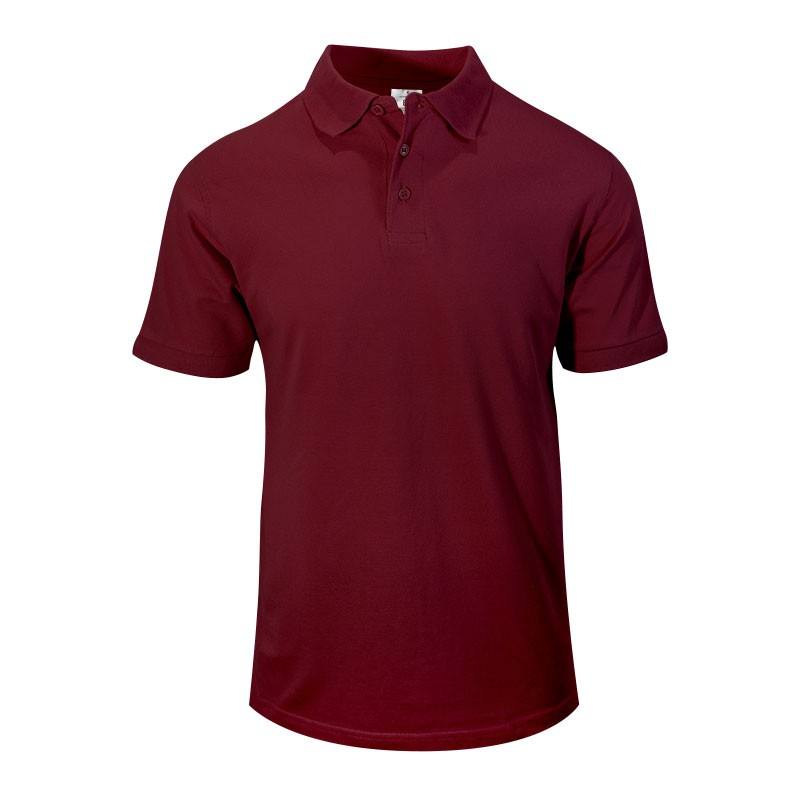 Polo homme bordeaux vue de face à manches courtes