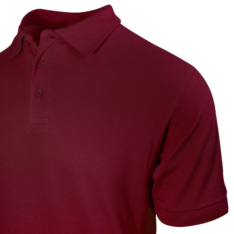 Polo homme bordeaux et détails sur la poitrine