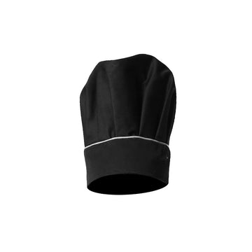 Toque noire liseré blanc