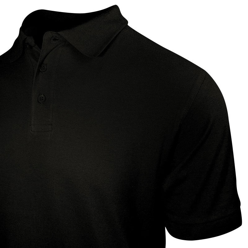Polo homme noir style serveur à manches courtes