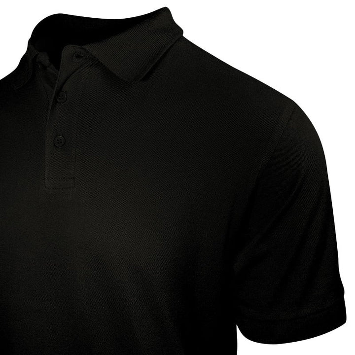 Polo homme noir style serveur à manches courtes