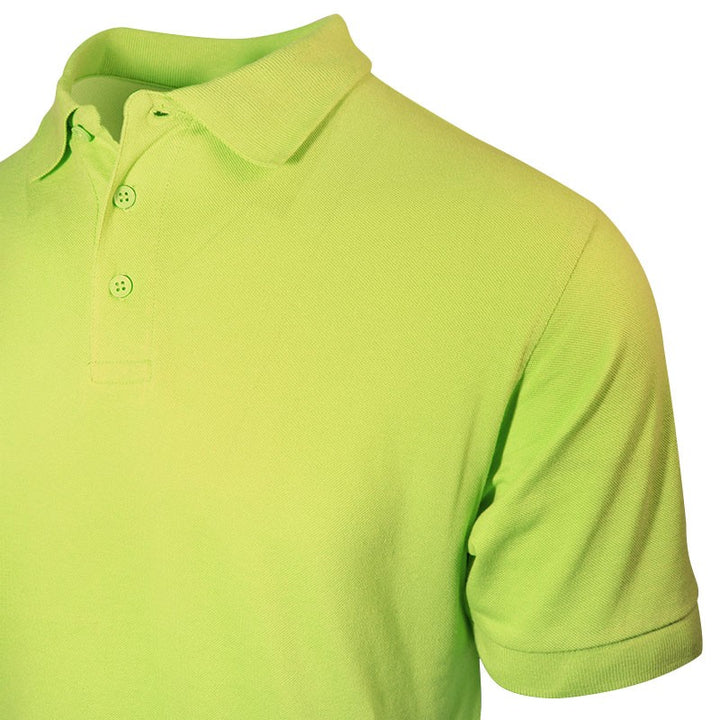 Polo homme vert clair détail au col et boutons