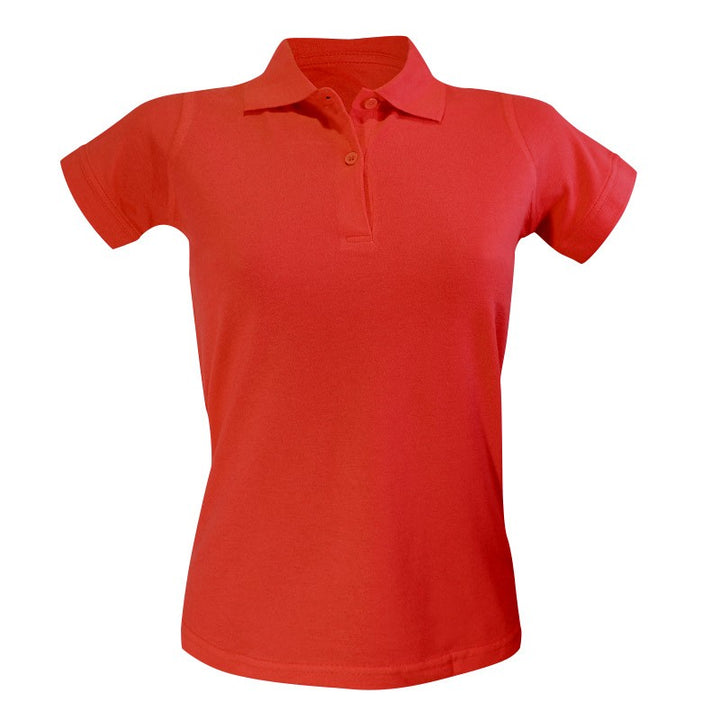 Polo femme de couleur rouge manches courtes