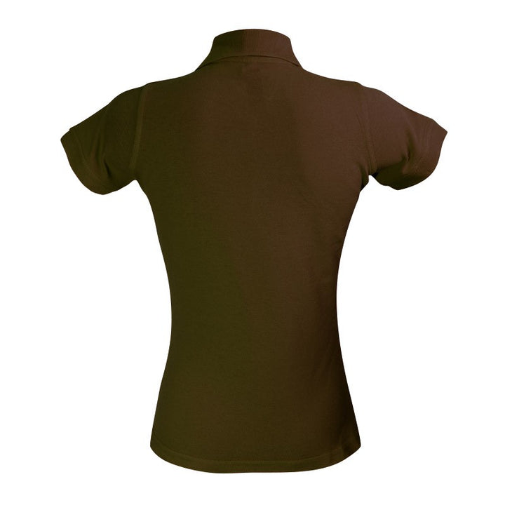 Polo marron à manches courtes vue de dos