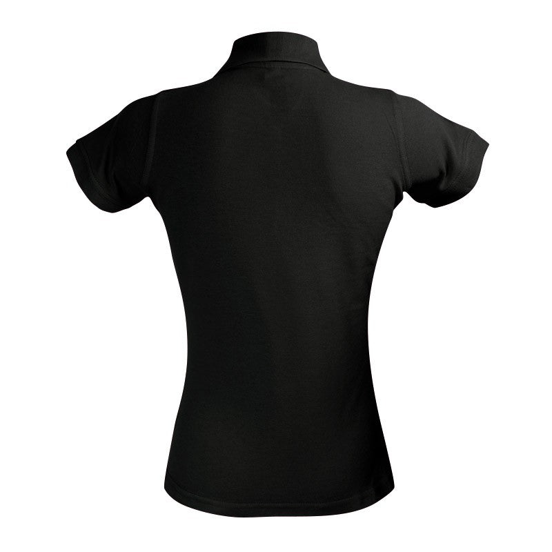Polo femme noir vue de dos