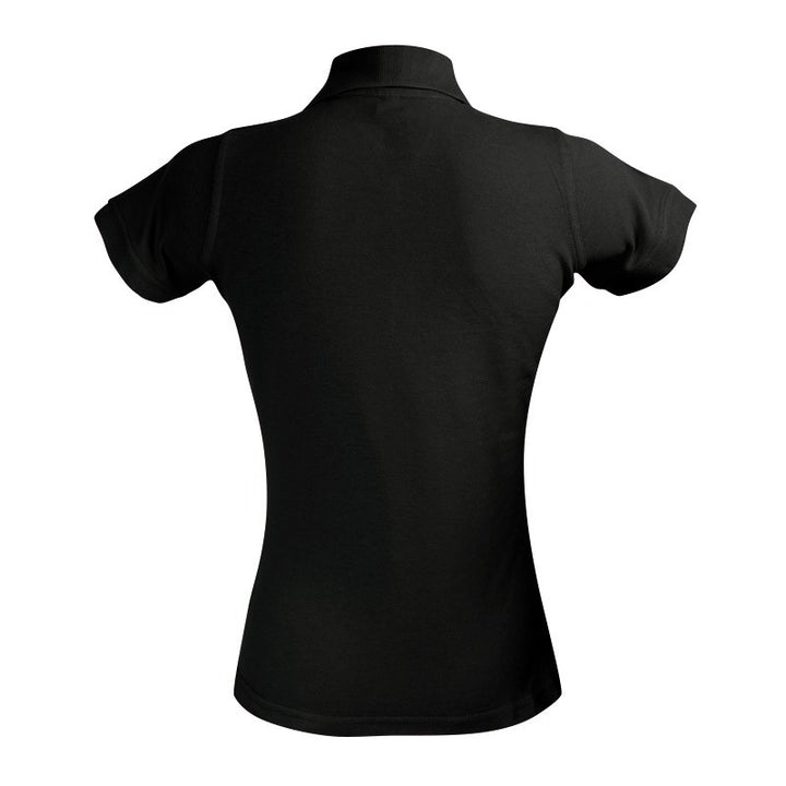 Polo femme noir vue de dos
