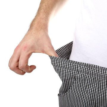Pantalon de pâtissier Carreaux Noirs Ceinture élastique