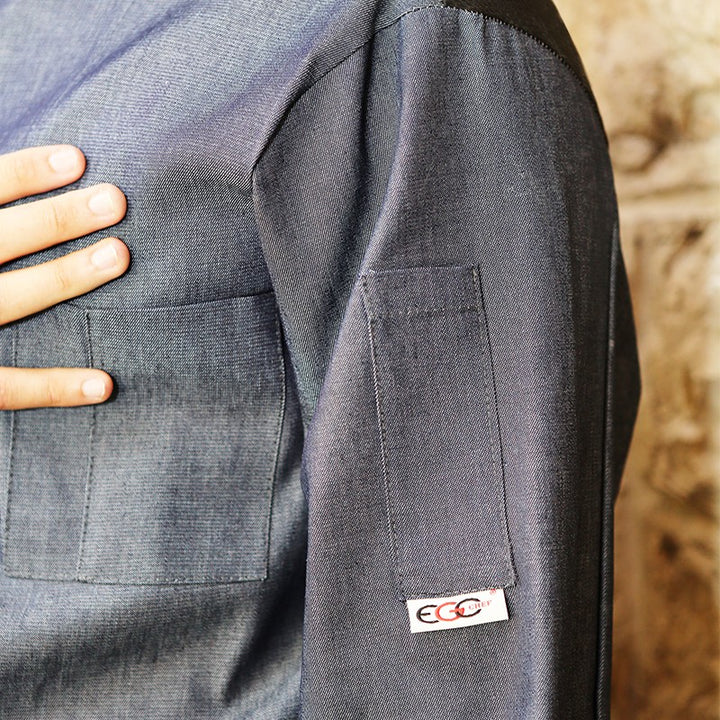 Veste de Pâtissier Ottavio ML ou MC en Jeans Poche Stylo