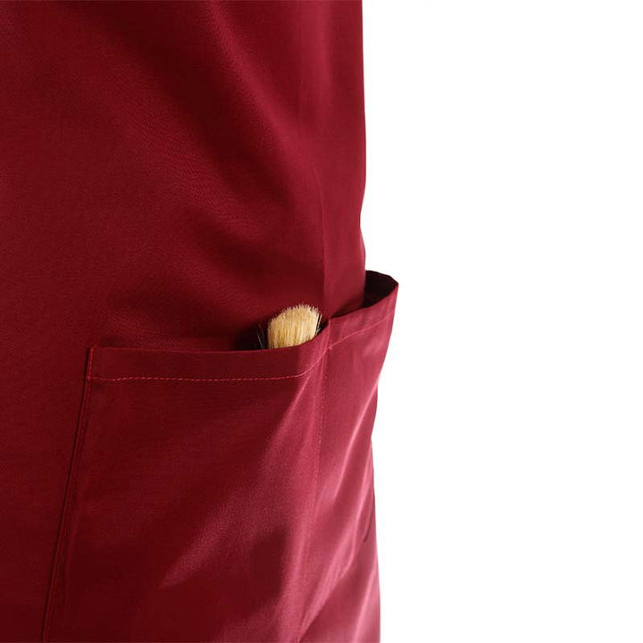 Tablier de pâtissier couleur bordeaux 65% polyester 35% coton