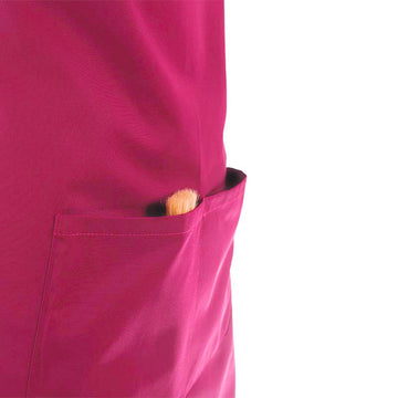 Tablier à Bavette Couleur Rose Fushia et Poches Centrales