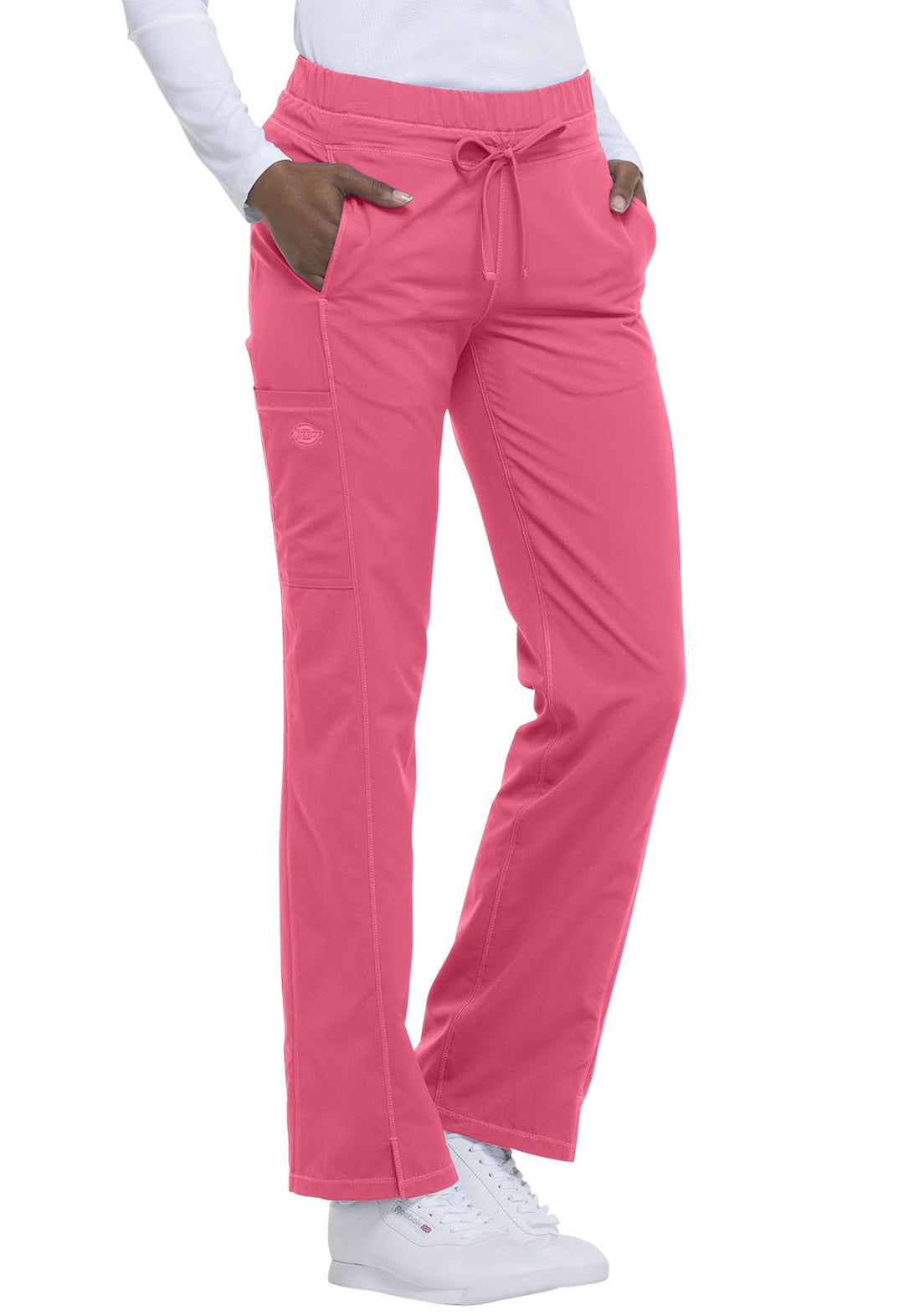 Pantalon médicale Dickies Rose pour femme détail des poches latérales
