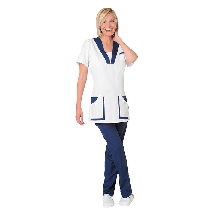 Tenue médicale blanc et bleu marine Clemix by Lafont