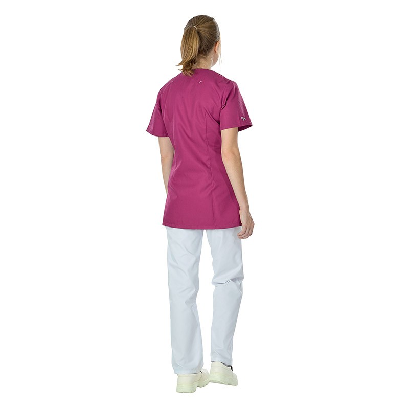 Tenue vue de dos Clemix by Lafont pour femme rose et blanche