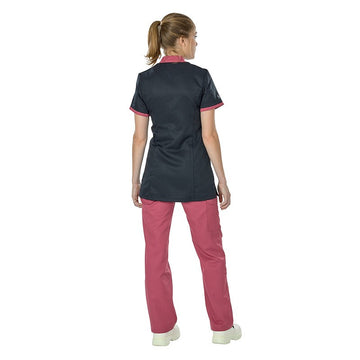 Blouse médicale cintrée et son pantalon rose cassis Lafont