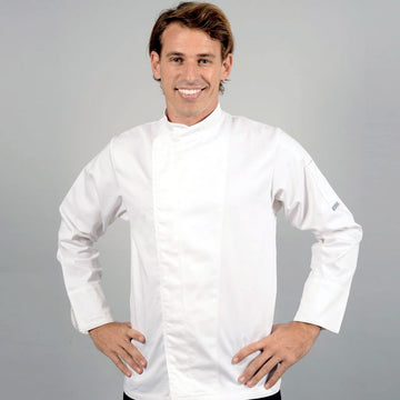 Veste de cuisine grande taille blanche manches longues