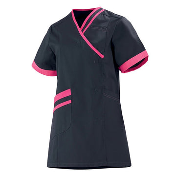 Blouse esthéticienne Rose et noir carbone Lafont pour femme