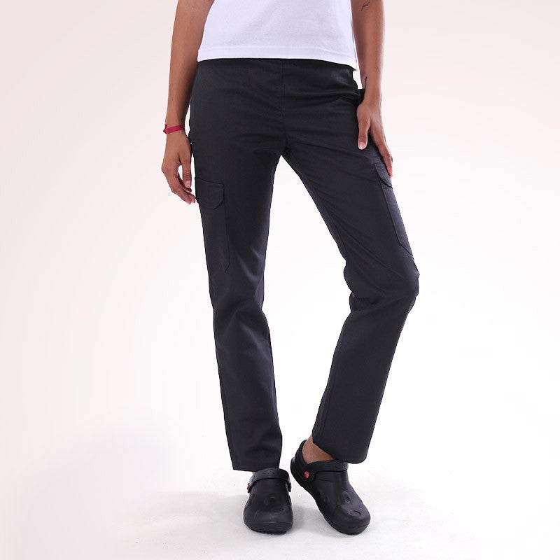 Pantalon de Cuisine Noir Multipoches unisexe pour homme et femme
