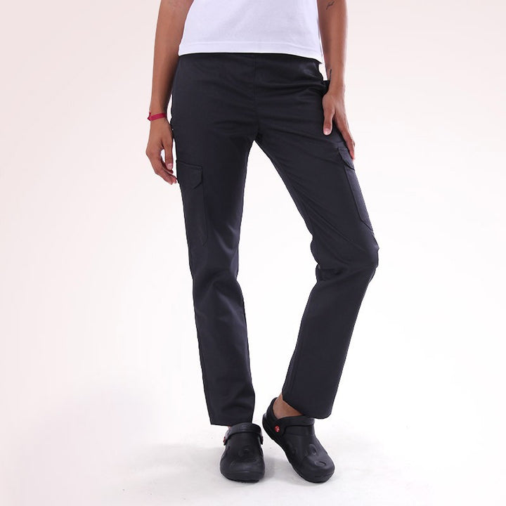 Pantalon de Cuisine Noir Multipoches unisexe pour homme et femme