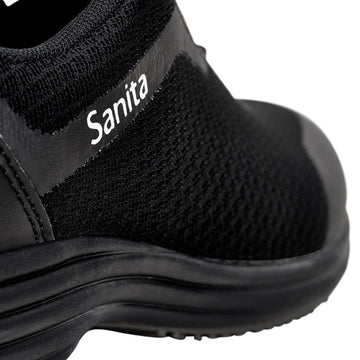 Baskets de sécurité Rider Noir Femme Sanita baskets de sécurité détail marque sur le tissu