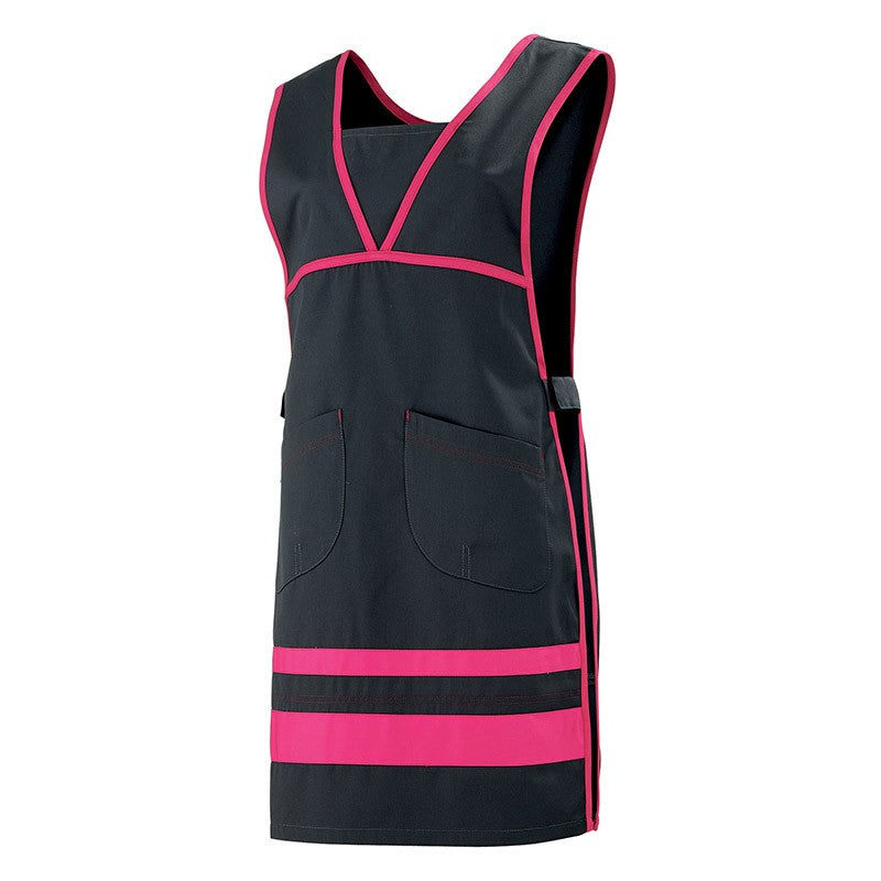 Chasuble de boulangerie pour vendeuse rose et noir