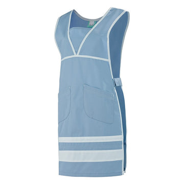 Chasuble de boulangerie tablier bleu ciel et blanc femme