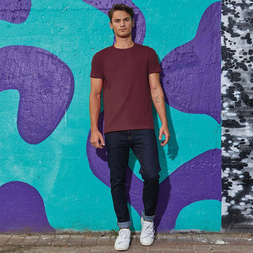 Tee-shirt de Travail Coton Homme Bordeaux - TOPTEX Lavable à 40°C en machine