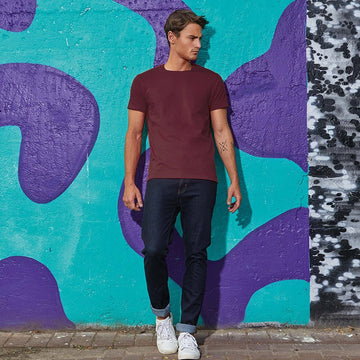 Tee-shirt de Travail Coton Homme Bordeaux - TOPTEX Manches courtes