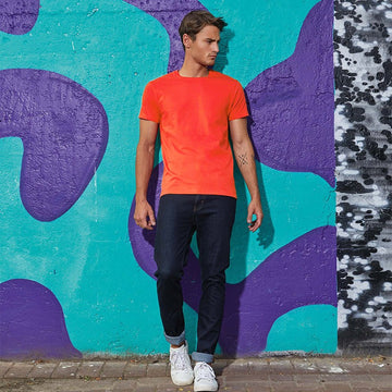 Tee-shirt de Travail Coton Homme Orange Sunset - TOPTEX Lavable à 40°C en machine