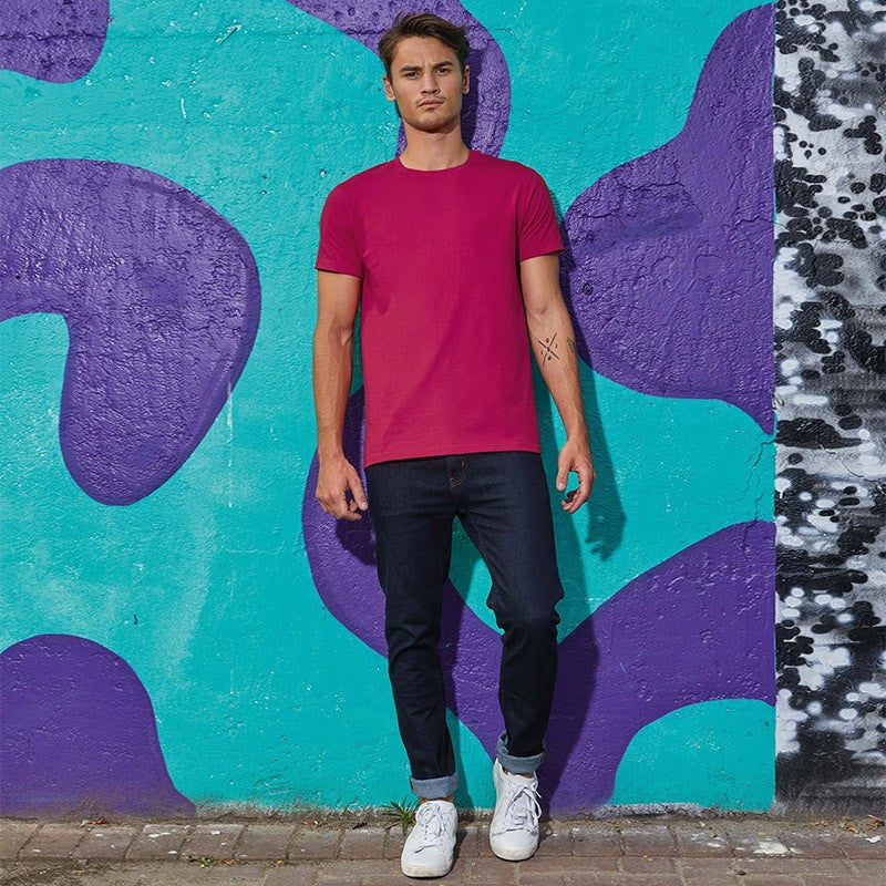 Tee-shirt de Travail Coton Homme Rose Fushia - TOPTEX Lavable à 40°C en machine
