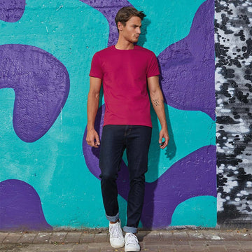 Tee-shirt de Travail Coton Homme Rose Fushia - TOPTEX Manches courtes