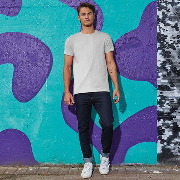 Tee-shirt de Travail Coton Homme Gris Chiné - TOPTEX Manches courtes