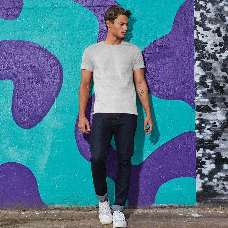 Tee-shirt de Travail Coton Homme Gris Chiné - TOPTEX Lavable à 40°C en machine