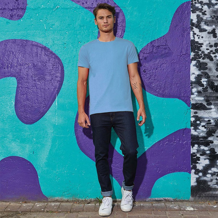 Tee-shirt de Travail Coton Homme Bleu Ciel - TOPTEX Lavable à 40°C en machine