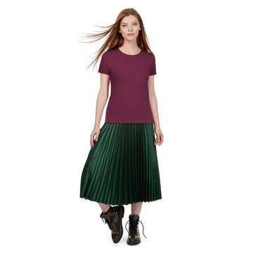 Tee-shirt de Travail Coton Femme Bordeaux - TOPTEX Manches courtes