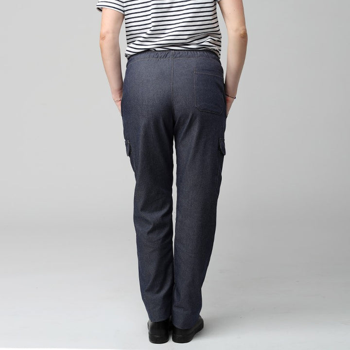 Pantalon Jean Cuisine Femme - MANELLI Taille élastiquée, 1 poche plaquée sur le dos