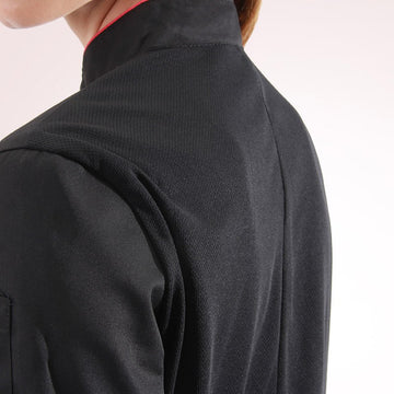 Veste de cuisine femme dos aéré liseré rose - MANELLI - nid d'abeille